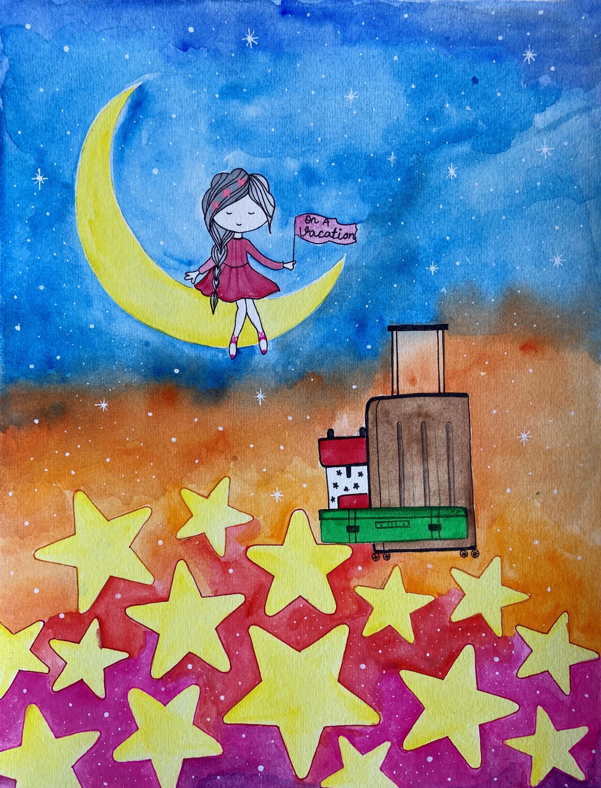 On Vacation | Watercolour Painting | Children Illustration